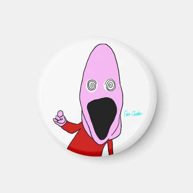 Pink brainwashed puppet pointing magnet (Framsidan)