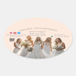 Pink Bridal Bliss Celebrate Love Happiness Wedding Ovalt Klistermärke