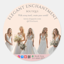 Pink Bridal Bliss Celebrate Love Happiness Wedding Runt Klistermärke