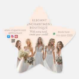 Pink Bridal Bliss Celebrate Love Happiness Wedding Stjärnformat Klistermärke
