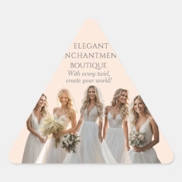 Pink Bridal Bliss Celebrate Love Happiness Wedding Triangelformat Klistermärke