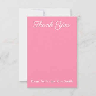 Pink Bridal Shower Thank You Card Tack Kort