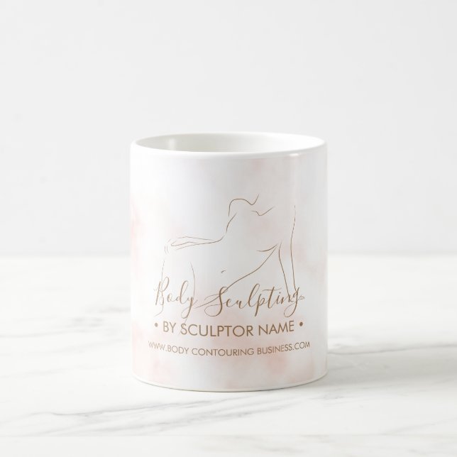 Pink Brown Body sculpting contouring spa Kaffemugg (Center)