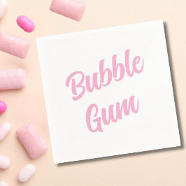 Pink Bubble Gum Simple Typography Birthday Party Pappersservett