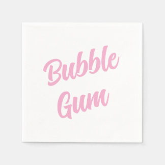 Pink Bubble Gum Simple Typography Birthday Party Pappersservett