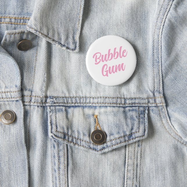 Pink Bubble Gum Simple Typography Fun Whimsical  Knapp (In Situ)