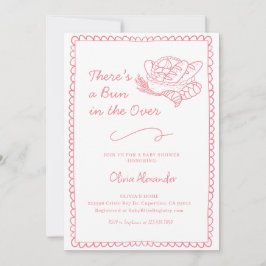Pink Bun in the Oven Baby Shower Inbjudningar