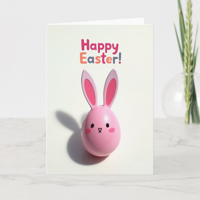 Pink Bunny Happy Season Card Kort (Framsida)