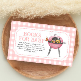 Pink Burger BBQ Baby Shower Books for Baby Tilläggskort