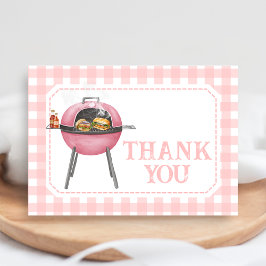 Pink Burger BBQ Baby Shower Tack Kort