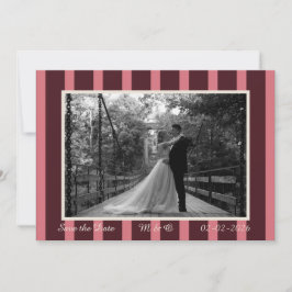 Pink &Burgundy Thin Stripe Invitation Inbjudningar