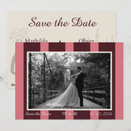 Pink & Burgundy Wide Stripe Invitation Inbjudningar