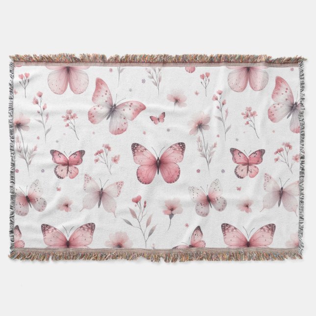 Pink Butterflies  Filt (Framsidan)