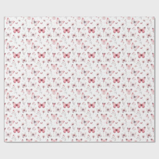 Pink Butterflies Presentpapper