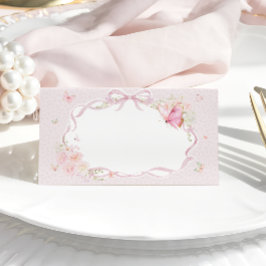 Pink Butterfly Floral Place Card Placeringskort