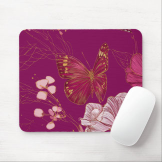 Pink Butterfly Mousepad Musmatta