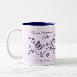 Pink Butterfly Reminder Mug Två-Tonad Mugg