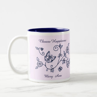 Pink Butterfly Reminder Mug Två-Tonad Mugg