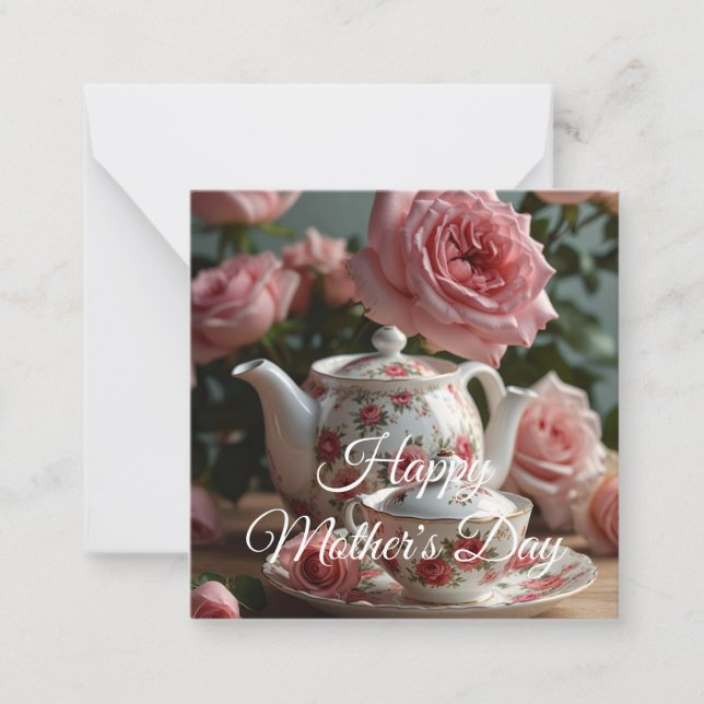 Pink Cabbage Rose Tea  Anteckningskort (Framsida)