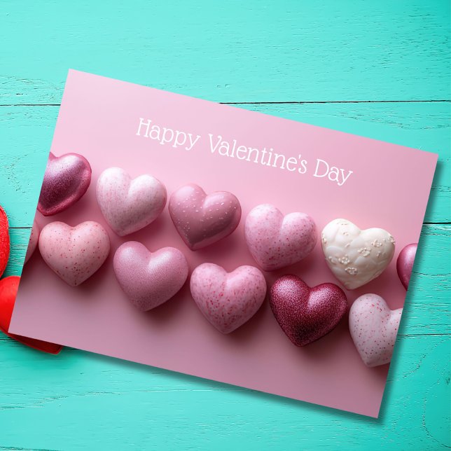 Pink Candy Hearts Valentine`s Day Card  Kort (Skapare uppladdad)