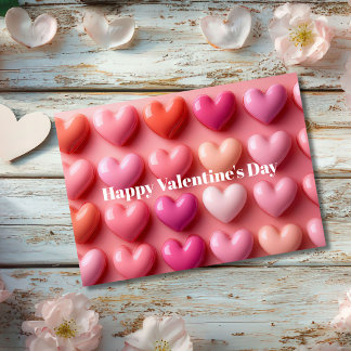 Pink Candy Hearts Valentine`s Day Card Kort