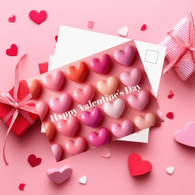 Pink Candy Hearts Valentine`s Day Card  Vykort (Skapare uppladdad)