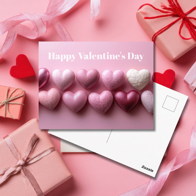 Pink Candy Hearts Valentine`s Day Card  Vykort (Skapare uppladdad)
