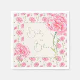 Pink Carnation Baby in Bloom Baby Shower Pappersservett