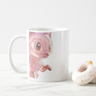 Pink cat printed mug kaffemugg