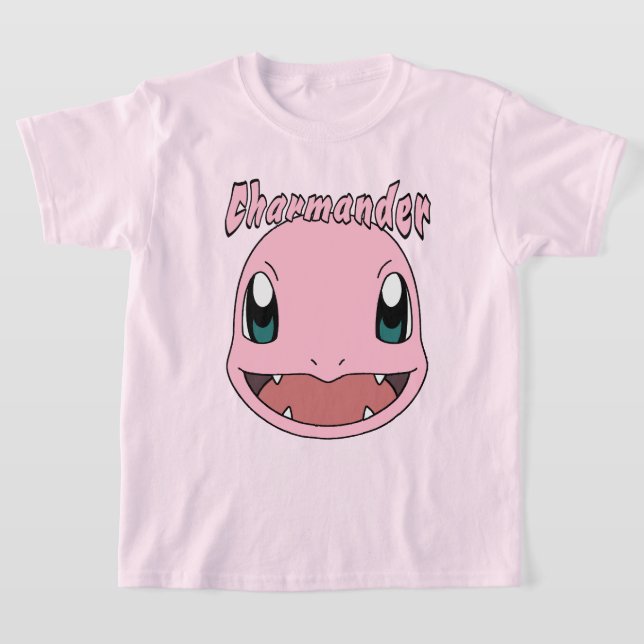 Pink Charmander Pokemon Fanart T Shirt (Laydown)