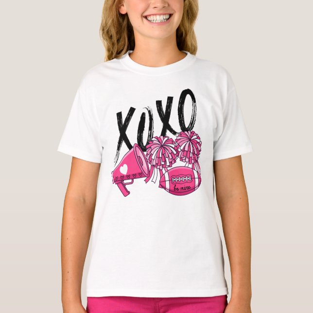 Pink Cheer Valentine's Day Shirt  T Shirt (Framsida)