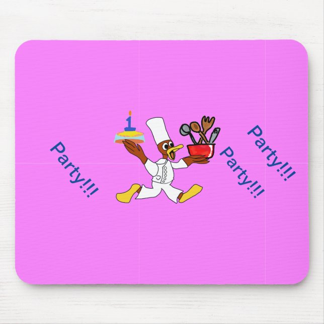 Pink Chef Ducky Födelsedag  Musmatta (Framsidan)