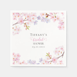 Pink Cherry Blossom in Bloom Garden Bridal Shower Pappersservett