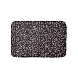 Pink Cherry Blossoms On Black Badrumsmatta