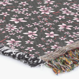 Pink Cherry Blossoms On Black Filt