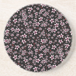 Pink Cherry Blossoms On Black Underlägg