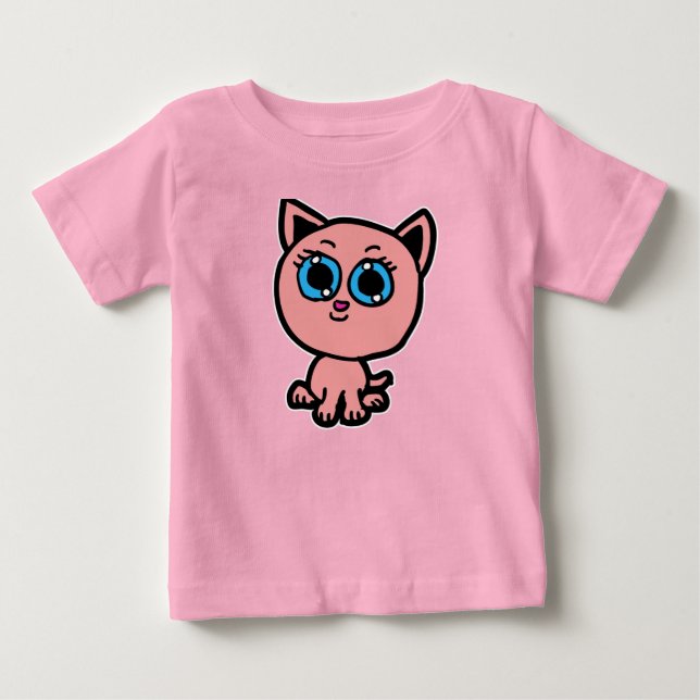 Pink Chibi Kitty T Shirt (Framsida)