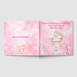 Pink Chinoiserie Baby Shower Guest Book Gästböcker