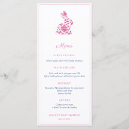 Pink Chinoiserie Bunny Bridal Shower Party Meny