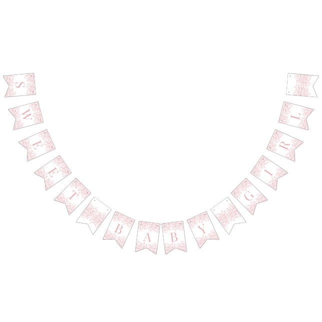 Pink Chinoiserie Vintage Floral Baby Shower Decor Vimplar (Alla)