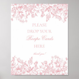 Pink Chinoiserie Vintage Floral Share a Recipe Poster