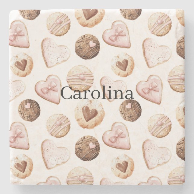 Pink Chocolate Sweet Hearts Valentine's Day Treats Stenunderlägg (Framsidan)