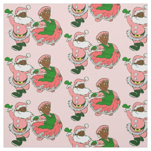  pink christmas black santa claus wife  tyg (Provkarta)