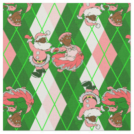 pink christmas black santa wife plaid  tyg