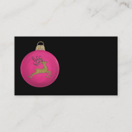 PINK CHRISTMAS BUBBLE VISITKORT