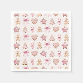 Pink Christmas Cookie Pattern Baby Shower Pappersservett
