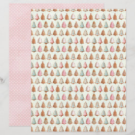Pink Christmas Cute Pastel Scrapbook Paper