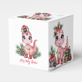 Pink Christmas Dino Girl Baby Shower Presentaskar