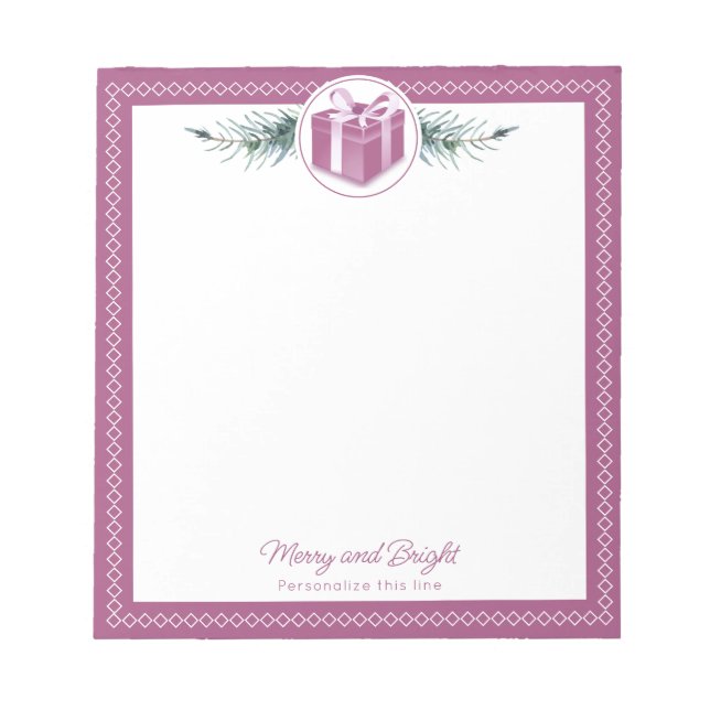 Pink Christmas Gift Personalized Anteckningsblock (Framsida)