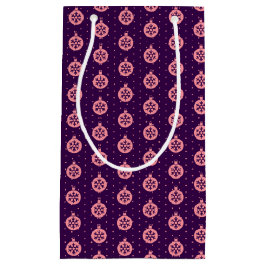 Pink Christmas Ornaments on Purple Modern Holiday